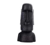 LOVIVER Resina de Pascua Estatua monolito Retro AHU decoración Romano Moai Cabeza Escultura para Adorno, Negro B