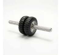 LOVIVER Rueda Abdominal Fitness Rodillo Core Entrenamiento Fortalecimiento Estabilidad Controlada con Mango y Rodillos de Caucho Apta para Ejercicios en Salón, 150mm, Doble Rueda