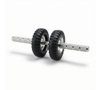 LOVIVER Rueda Abdominal Fitness Rodillo Core Entrenamiento Fortalecimiento Estabilidad Controlada con Mango y Rodillos de Caucho Apta para Ejercicios en Salón, 150mm, Doble Rueda Con Gancho