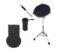 LOVIVER Set de Almohadillas para Batería con Soporte Y Baquetas, 12 Pulgadas, Incluye Bolsa de Transporte, Negro