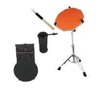 LOVIVER Set de Almohadillas para Batería con Soporte Y Baquetas, 12 Pulgadas, Incluye Bolsa de Transporte, Naranja