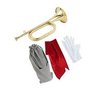 LOVIVER Soplando Bugle Scouting Trompeta Bugle Signal Instrumento musical Trompeta de estilo clásico Brass Bugle para banda Orquesta Principiante Escuela, estilo c