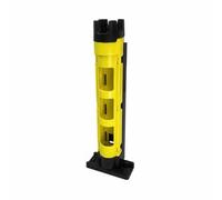 LOVIVER Soporte de Caña de Pescar Vertical Organizador Telescópico de Bastones Soporte Portátil para Cajas de Anzuelos y Cubetas Cilindro Hecho de Plástico, Amarillo