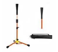 LOVIVER Soporte de Entrenamiento de Béisbol con Partes de Hierro y Silicona Cabezal Giratorio Altura Adaptable y Bolsa de Transporte Adecuado para Escuelas Deportivas y Aprendizaje en, Naranja