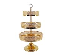 LOVIVER Soporte de Metal de 3 Niveles para Cupcakes, Soporte para Pasteles, Plato para exhibición de, Torre para Cupcakes, para postres para decoración, Oro