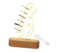 LOVIVER Soporte para púas de guitarra iluminado, regalo musical práctico para guardar y exhibir púas con base de madera