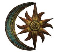 LOVIVER Sun Moon Decoración Mural de Metal Figura Escultura Artística Celestial Ornamental Adecuada para Exteriores Interiores Sala Jardín Dormitorio, 30 CENTIMETROS