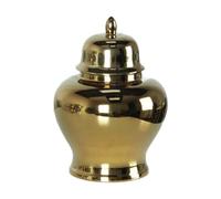 LOVIVER Tarro de para Jengibre, Recipiente de cerámica con Tapa, Tarro de, Tarro de Almacenamiento Decorativo para Dormitorio, Fiesta, Oro