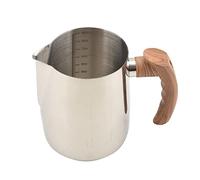 LOVIVER Taza de Espuma de Leche Mango de Madera Multifuncional Taza de Jarra de Leche fácil de Limpiar Tazas de Espresso Tazas de Barista, 1000ml