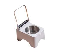 LOVIVER Tazón de Gato Elevado Inclinado Tazón de alimentación de Mascotas Automates Abiertos Recipiente de Bocadillo Plato de Comida para Gatos Interiores, Tazón de Acero Inoxidable