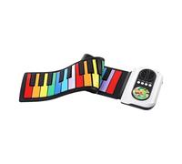 LOVIVER Teclado de piano enrollable, piano enrollable portátil, piano de viaje, teclado de piano eléctrico para regalo de vacaciones, sala de estar, hogar, 49 teclas de color