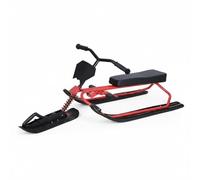 LOVIVER Trineo de Freno Trineo de Nieve Trineo con Manillar Trineo con Dirección con de Frenado Gemelo Chasis de Acero y Placa HDPE Apto para Adultos en Nieve, Rojo