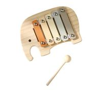 LOVIVER Xilófono de madera de 5 notas, juguete de piano para tocar con la mano, instrumento de percusión para mejorar las habilidades motoras, para lecciones