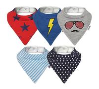 Lovjoy Baberos del bebé - Paquete de 5 Diseños para niño (Pequeño heroe)