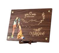 LOVLEY Tarjeta de Felicitación de Madera para Regalo de Dinero | Regalos de Boda para Novios | Sobre Regalo Original | Detalle para Recién Casados, Luna de Miel, Aniversario Pareja (TU Y YO)