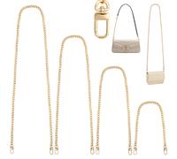 LOVLLE 4 Packs Gold Purse Chain Strap Flat Iron Chains with Metal Buck
