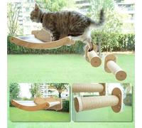 LOVMIOAW Percha para ventana de gato, acogedora hamaca para gatos de interior con 2 estantes de ventana de sisal, para tomar el sol, tomar siestas y mirar