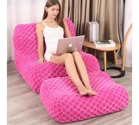 LOVMOC Puf con reposapiés, cómodo sofá de lectura para adultos, sofá moderno para sala de estar, dormitorio, color rosa