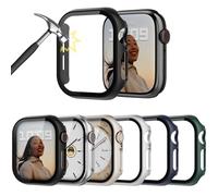 Lovmunia Carcasa de 6 piezas con protector de pantalla compatible con Apple Watch Series 11/10 46 mm, carcasa dura de policarbonato integral, resistente a los arañazos, protector de pantalla de vidrio