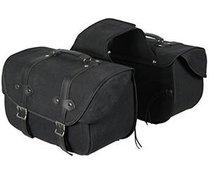LOVO - Alforjas Laterales para Moto de Lona (Canvas) - Alforjas Moto Custom de Alta Resistencia Impermeables - Maletas Laterales Motociclismo - Accesorios para Motoristas Premium - 2 x 25 litros