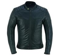 LOVO Chaqueta de Moto Negra Vintage de Piel de Vaca Unisex, con Forro y Protectores Removibles (FR/ES, Letras, 6XL, Regular, Regular, Cuero autentico de vaca)