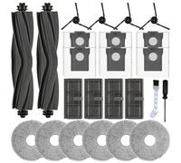 LOVOBO - Juego de Accesorios de 24 Piezas para Dreame X40 Ultra / L40 Ultra / X40 Master / L10s Ultra Gen 3 / Mova P50 Pro Ultra/Robot Aspirador: 2 cepillos Principales, 6 Bolsas para Polvo, 6 mopas