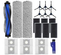 LOVOBO Kit de accesorios de repuesto de 22 piezas para robot aspirador Ecovacs Deebot X8 PRO Omni: 1 cepillo principal, 2 mopas de rodillo, 6 filtros HAPE, 6 bolsas para polvo，6 cepillos laterales