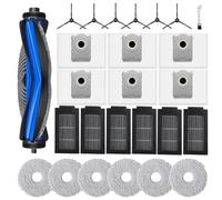 Lovobo - Kit de accesorios para Ecovacs Deebot T50 Pro Omni/ T50 Pro/T50 Omni Aspiradora, 1 cepillo principal, 6 bolsas para polvo, 6 mopas y 6 filtros HEPA, 6 cepillos laterales, 1 herramienta