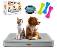 Lovpet® Cama para Perro Cookie, Incl. Cuenco + 3X Huesos Masticables, Sofá para Perros pequeños, Medianos y Grandes, Funda extraíble y Lavable, 76x51x7,6cm - Gris/Gris Claro - M