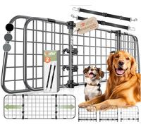 LOVPET® Rejilla de Seguridad para Coche, Rejilla de separación Universal, Ancho Ajustable, reposacabezas para el Maletero del Coche, Incluye 2 Cinturones de Seguridad para Perros (Anthrazit)
