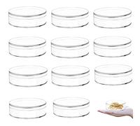 LOVPLAY Caja acrílica transparente con tapa, paquete de 12 unidades, organizador redondo transparente, caja circular de acrílico para pastillas de dulces y pequeñas cajas de almacenamiento de joyas,