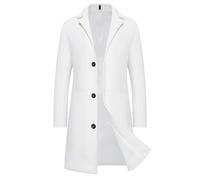 Lovraj Teddy - Chaqueta térmica con capucha para hombre, con cremallera, color liso, Blanco, XL