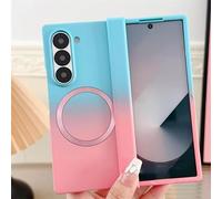 Lovreko Candy Color Gradient Magnetic Case for Samsung Z Fold, Cute Gradient Desgin, Folding Candy Color Magnetic Phone Case (for Z Fold5,Blue Pink)