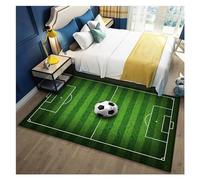 LOVSSU Alfombra de Campo fútbol Dibujos Animados for habitación niños, tapetes área Grande, otomanos, Sala Estar, Dormitorio, Manta Completa for cabecera(Football Field-12,40x120cm 16x47 Inch)
