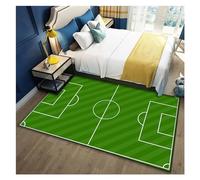 LOVSSU Alfombra de Campo fútbol Dibujos Animados for habitación niños, tapetes área Grande, otomanos, Sala Estar, Dormitorio, Manta Completa for cabecera(Football Field-13,50x80cm 20x23 Inch)