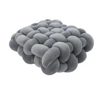 LOVSSU Almohada Simple Color sólido Tejido a Mano sofá Cuadrado Almohada Anudado Cintura Invierno Gran Felpa cojín de Suelo(Lightgray)