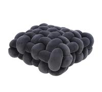 LOVSSU Almohada Simple Color sólido Tejido a Mano sofá Cuadrado Almohada Anudado Cintura Invierno Gran Felpa cojín de Suelo(Dark Gray)