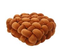 LOVSSU Almohada Simple Color sólido Tejido a Mano sofá Cuadrado Almohada Anudado Cintura Invierno Gran Felpa cojín de Suelo(Caramel Colour)