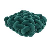 LOVSSU Almohada Simple Color sólido Tejido a Mano sofá Cuadrado Almohada Anudado Cintura Invierno Gran Felpa cojín de Suelo(Dark Green)