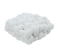 LOVSSU Almohada Simple Color sólido Tejido a Mano sofá Cuadrado Almohada Anudado Cintura Invierno Gran Felpa cojín de Suelo(White)