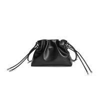 LOVSSU Bolso bandolera plisado de lujo con diseño nube: bolso piel auténtica cordón ajustable, un pequeño y versátil for una dama elegante(Black)