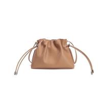 LOVSSU Bolso bandolera plisado de lujo con diseño nube: bolso piel auténtica cordón ajustable, un pequeño y versátil for una dama elegante(Brown)