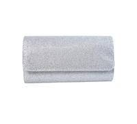 LOVSSU Bolso de fiesta alta sociedad, bolso noche, mano tipo clutch, bandolera con cadena y incrustaciones diamantes for mujer, ideal for uso diario(Silver)