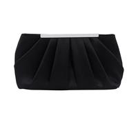 LOVSSU Bolsos de noche tipo sobre, bolso cena poliéster y seda plisada, mano sencillo generoso for mujer, gran capacidad for(Black)