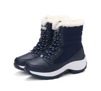 LOVSSU Botas Ankel for mujer, botas de nieve cálidas for exteriores, plataforma impermeable, zapatos cálidos antideslizantes, talla grande informales(Blue,41)