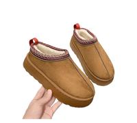 LOVSSU Botas de nieve for mujer invierno cálido suela gruesa sin tacón cubierto media zapatilla zapatos algodón for(Beige,41)