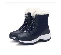 LOVSSU Botas de nieve for mujer, zapatos, plataforma for, botas altas sólidas media, for(Blue,36)