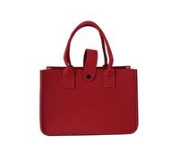 LOVSSU Large Felt Shopping Bags Multifunction Tote Bag For Grocery With Handle Toy Sundries Storage Organizer(Red,S 23x23x12cm)