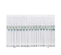 LOVSSU No quita la cubierta del televisor cuando se enciende Cubierta de TV no extraíble antipolvo Conjunto colgante bordado con encaje(Style01 white,160 x Height98cm)