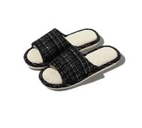 LOVSSU Pantuflas De Tela Pantuflas de lino for mujer, transpirables, absorbentes de humedad, antideslizantes, de algodón y lino. Para Zapatillas(Color 5,40-41)